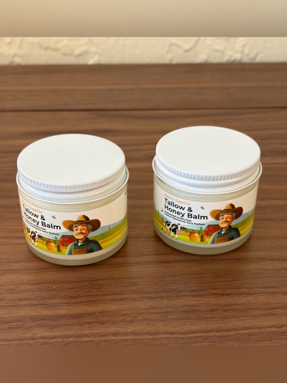 Based Supplies Tallow & Honey Balm 2 oz Unscented – Set of 2